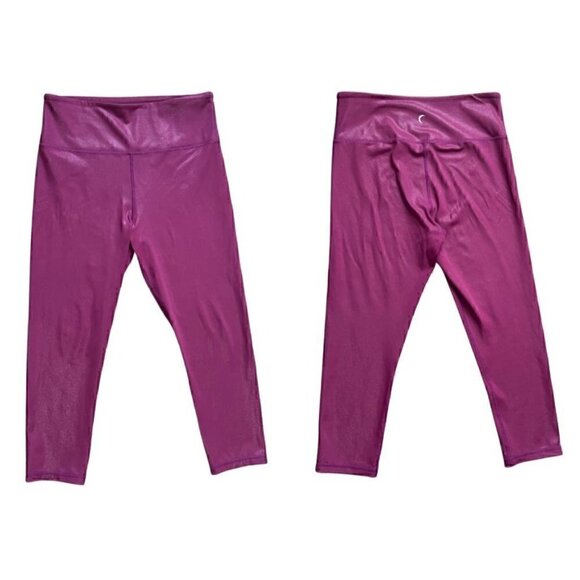 Zyia Magenta Pink High Rise Squat Proof Capri Leggings (Womens L) - Picture 1 of 8